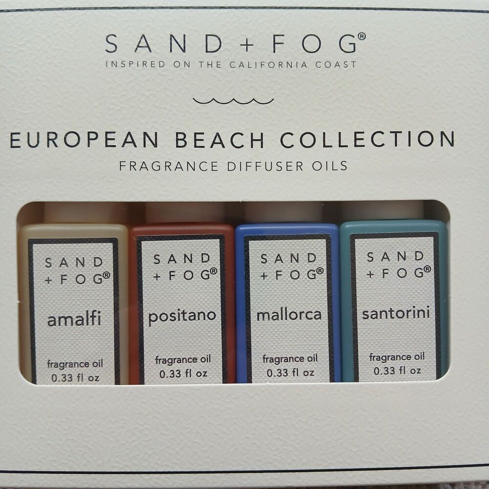 Sand & Fog European Beach Diffuser Oil 4 Set Amalfi Positano Mallorca Santorini